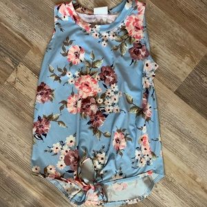 blue flower blouse